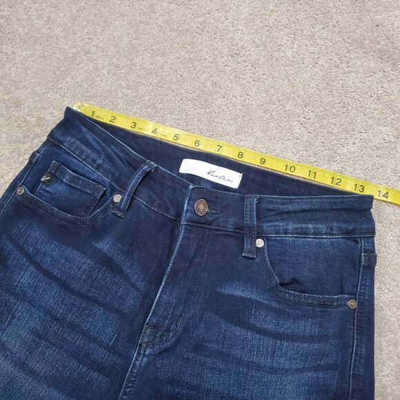 KANCAN Trisha Mid-Rise Classic Flare Jeans Super Stretch Dk Blue Women's 27 x 28 - Picture 12 of 15